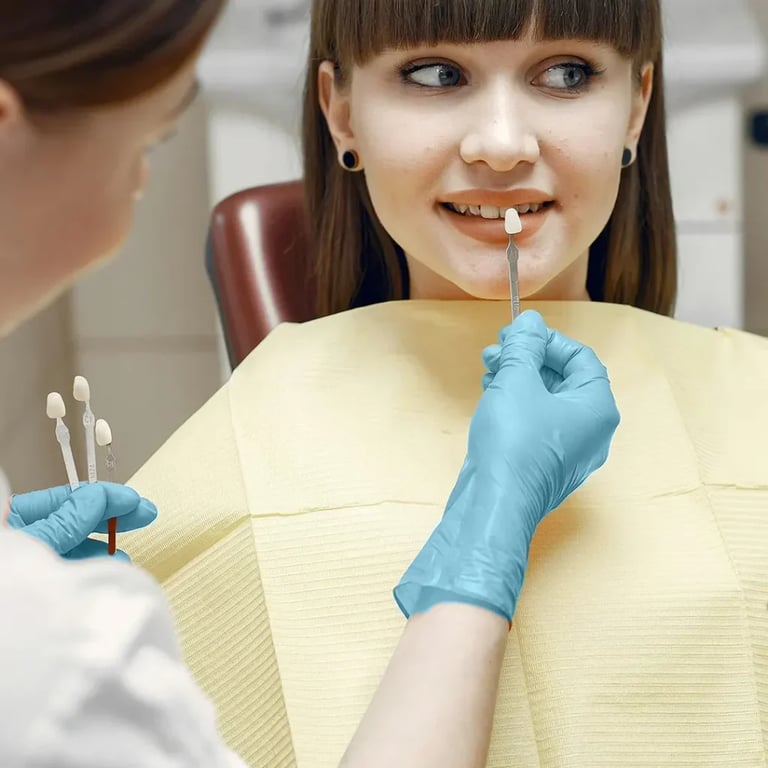 Dentist examining patient teeth